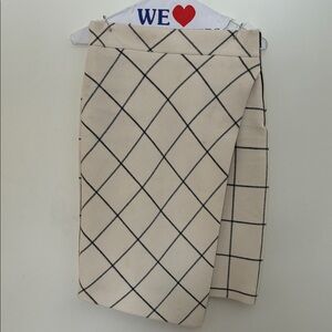 Zara Beige and Black Grid Pencil Skirt